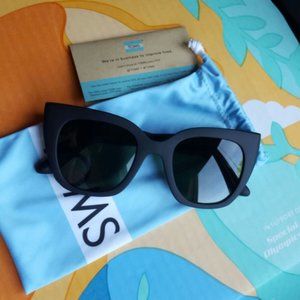 TOMs Sydney Sunglasses Matte Black Frame NEW